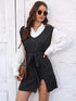 'Saira' V-Neck Sleeveless Sweater Dress - Celes Fashion